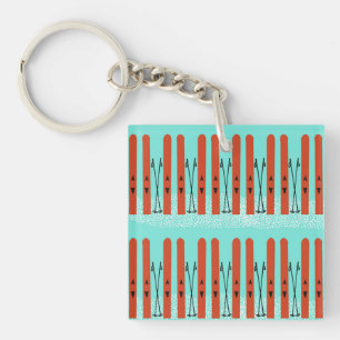 Porte-clefs Patins rouges sur porte - clé bleu