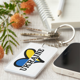 Porte-clefs Patrimoine bleu et jaune de l'Ukraine