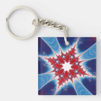 Porte-clefs Patriotic Red White & Blue Mandelbrot Fractal