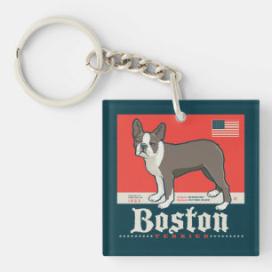 Porte-clefs Patriotique   Boston Terrier