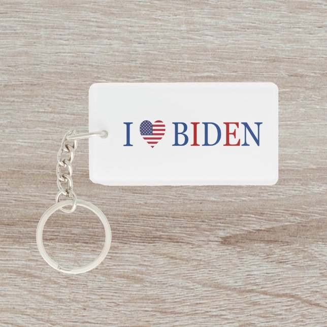 Porte-clefs Patriotique I Heart Love Joe Biden Drapeau (Créateur téléchargé)