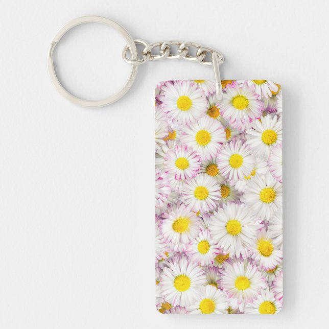 Porte-clefs Patters Pink Purple Daisy Flower (Devant)
