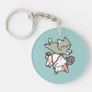 Porte-clefs Pattes et Jeux – Illustration de Chat Adorable