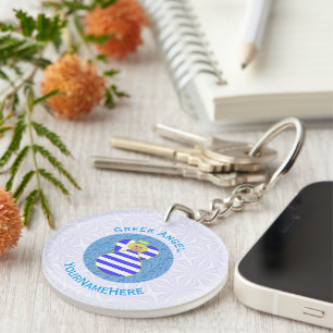 Porte-clefs Pavel grec Blonde Angel avec votre nom