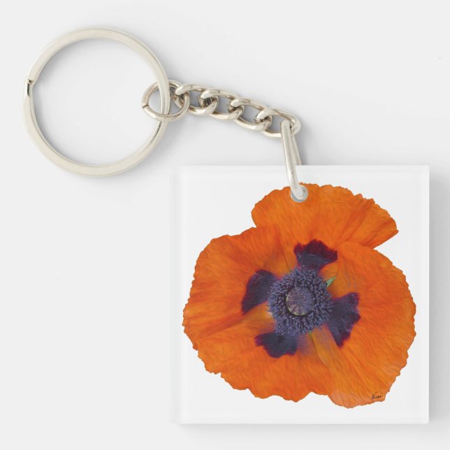 Porte-clefs Pavot orange écarlate 1 (Devant)