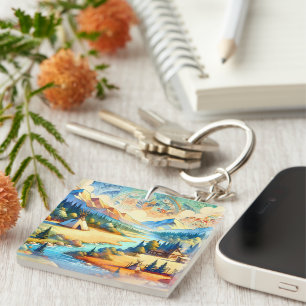 Porte-clefs Paysage amérindien de la Vallée sacrée