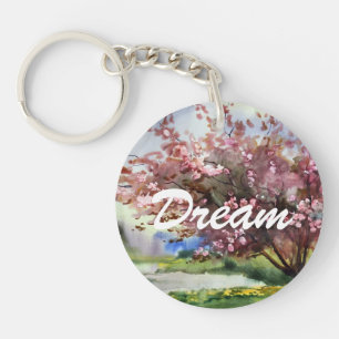 Porte-clefs Paysage de peinture d'aquarelle