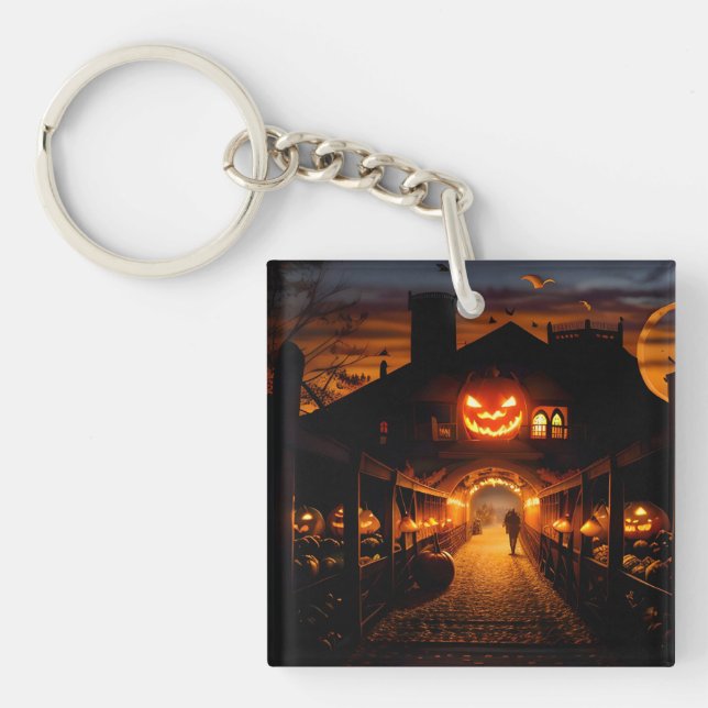 Porte-clefs Paysage d'Halloween cinq (Devant)