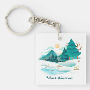 Porte-clefs Paysage d'hiver Porte - clé acrylique