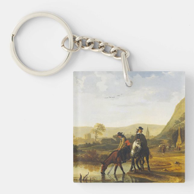 Porte-clefs Paysage fluvial avec cavaliers Aelbert Cuyp (Devant)