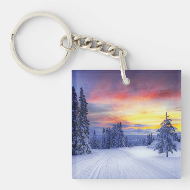 Porte-clefs Paysage hivernal (Devant)