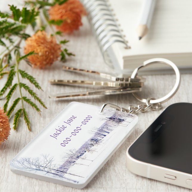 Porte-clefs Paysage hivernal neige (Devant droit)