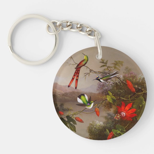 Porte-clefs Paysage tropical avec dix colibris (Devant)
