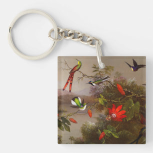 Porte-clefs Paysage tropical avec dix colibris