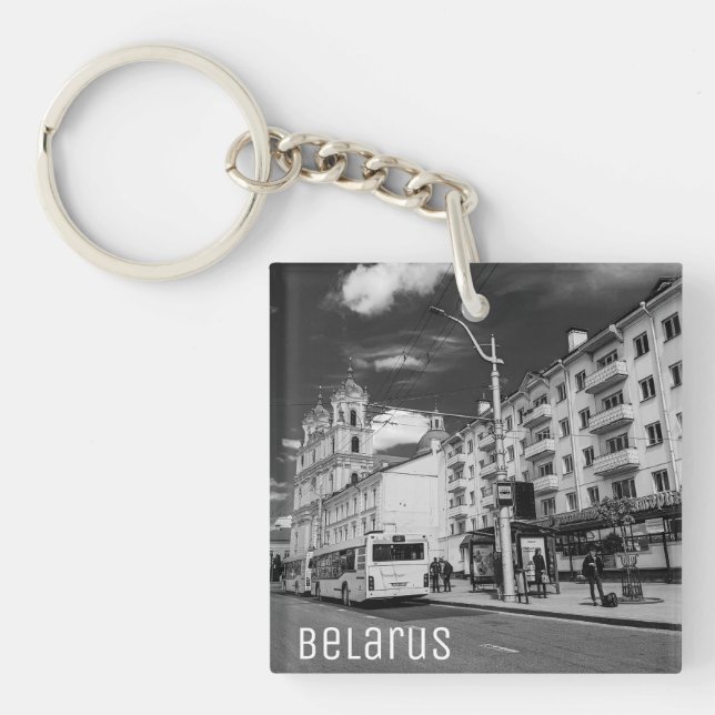 Porte-clefs Paysage urbain de Grodno Biélorussie Architecture  (Devant)