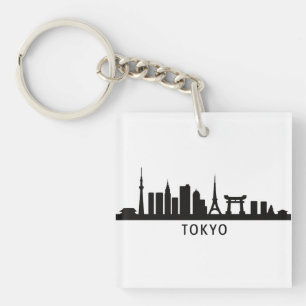 Porte-clefs Paysage urbain du Japon Silhouette de la skyline