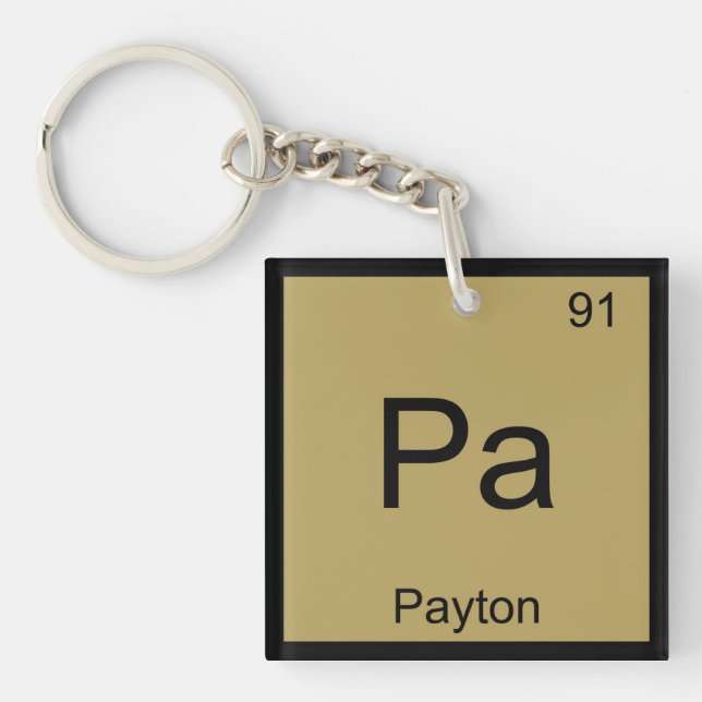 Porte-clefs Payton Nom Chimie Élément Tableau Périodique (Devant)