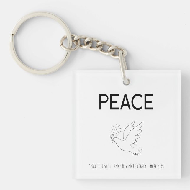 Porte-clefs Peace be still bird flying (Devant)