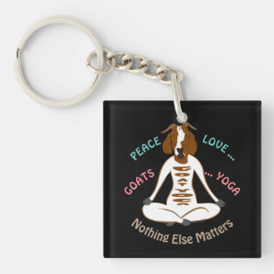 Porte-clefs PEACE LOVE GOATS YOGA   GetYerGoat™