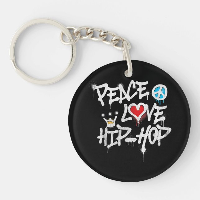 Porte-clefs Peace Love Hip hop Dancing (Devant)