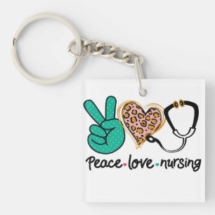 Porte-clefs Peace Love Nuring