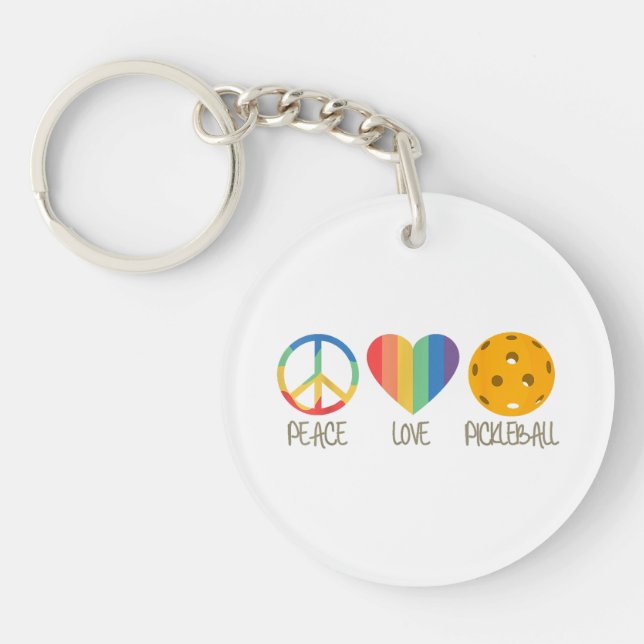 Porte-clefs Peace Love Pickleball (Devant)