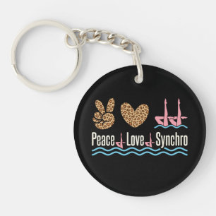 Porte-clefs Peace Love Synchro nage synchronisée