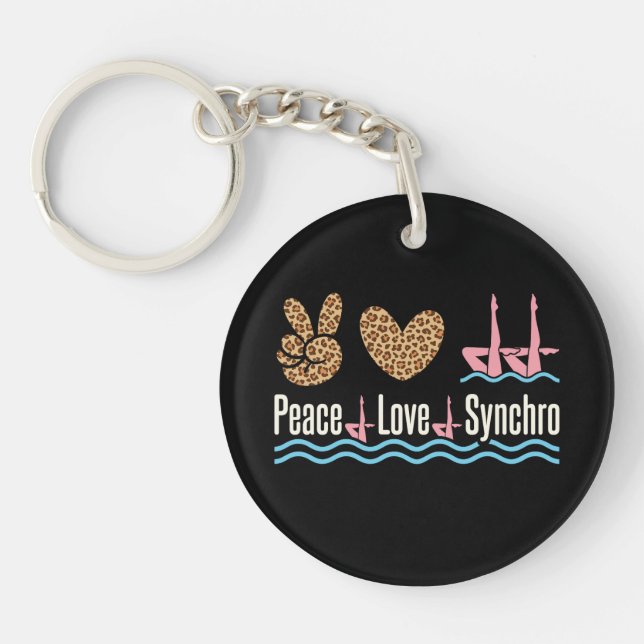 Porte-clefs Peace Love Synchro nage synchronisée (Devant)