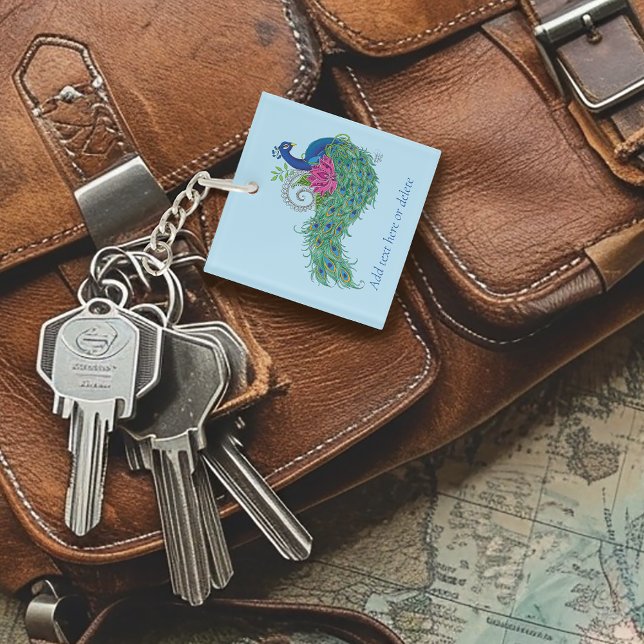 Porte-clefs Peacock Blue Lotus Fleur Henné (Créateur téléchargé)