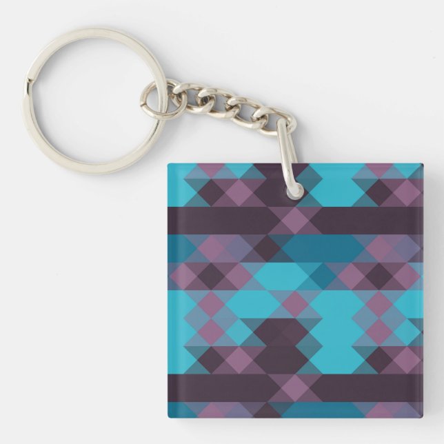 Porte-clefs peacock blue, purple, topaz blue and thunder (Devant)