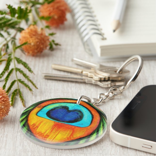 Porte-clefs Peacock Colorful Peacock Firebird Peather Peather (Devant droit)