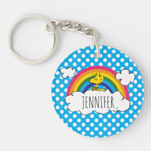 Porte-clefs PEANUTS Pois arc-en-ciel de Woodstock