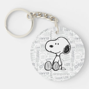 Porte-clefs PEANUTS Snoopy on Black White Comics
