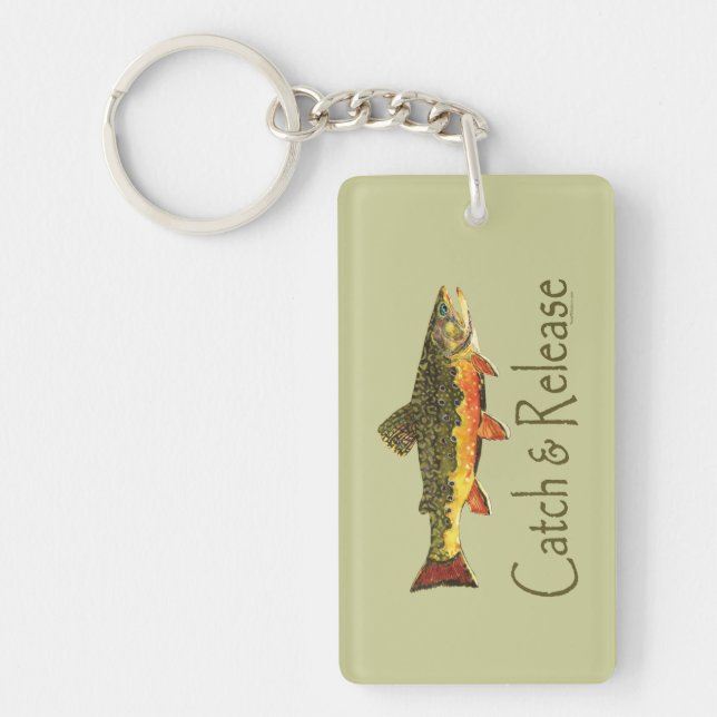 Porte-clefs Pêche à la truite de capture et de rejet (Devant)