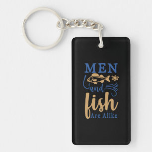 Porte-clefs Pêche Art Hommes Et Poissons Sont Comme