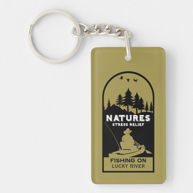 Porte-clefs Pêche en kayak américain (Devant)