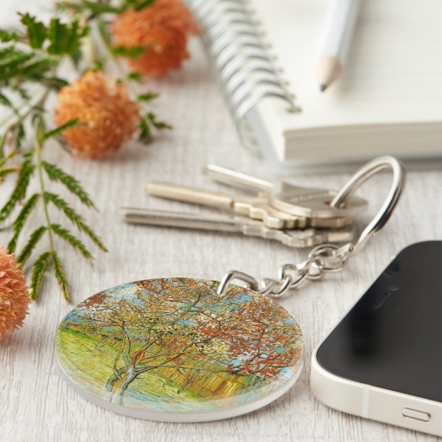 Porte-clefs Pêcher rose en fleurs de Vincent van Gogh (Devant droit)