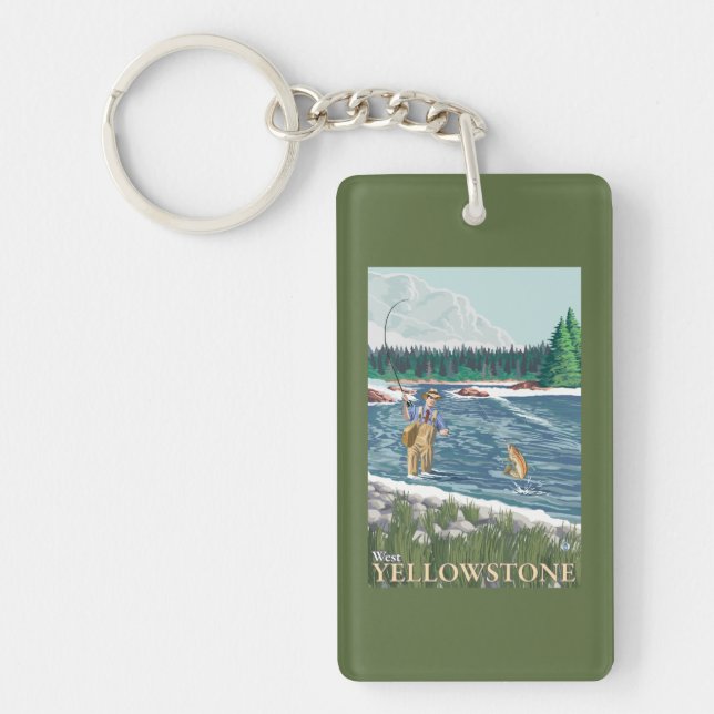Porte-clefs Pêcheur de mouche - Yellowstone occidental, (Devant)