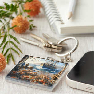 Porte-clefs Pêcheurs à la Twilight ramassant des crabes