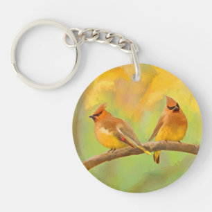 Porte-clefs Peinture à cire de cèdre - jolie art original chie