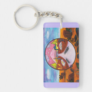 Porte-clefs Peinture à l'aquarelle Science-fiction Dimension A