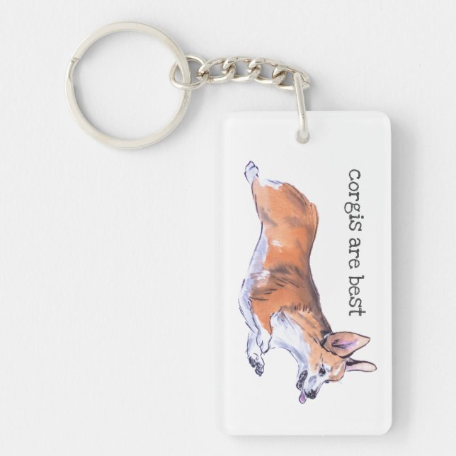 Porte-clefs Peinture à suintement de Corgi (Devant)