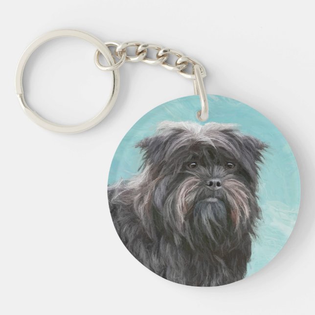 Porte-clefs Peinture Affenpinscher - Joli art original chien (Devant)