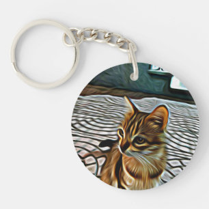 Porte-clefs Peinture Belle Chat