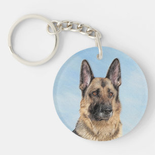 Porte-clefs Peinture berger allemande - jolie art original chi