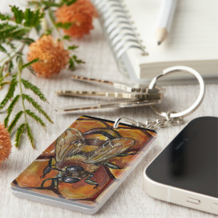 Porte-clefs Peinture d'abeilles de miel