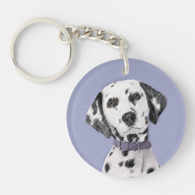 Porte-clefs Peinture Dalmatienne - Cute Original Chien Art (Devant)