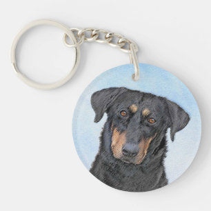 Porte-clefs Peinture de Beauceron - Cute Original Chien Art