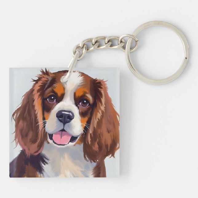 Porte-clefs Peinture de chien Cocker Spaniel Animal de compagn (Dos)
