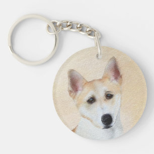 Porte-clefs Peinture de chien de Canaan - jolie art original d